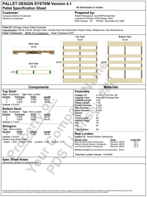 PDS Specification Sheet