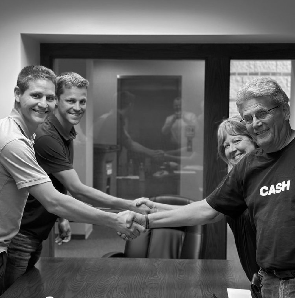 Luke, Dale Sr., Dale Jr. and Diane Gruber at the ownership transition